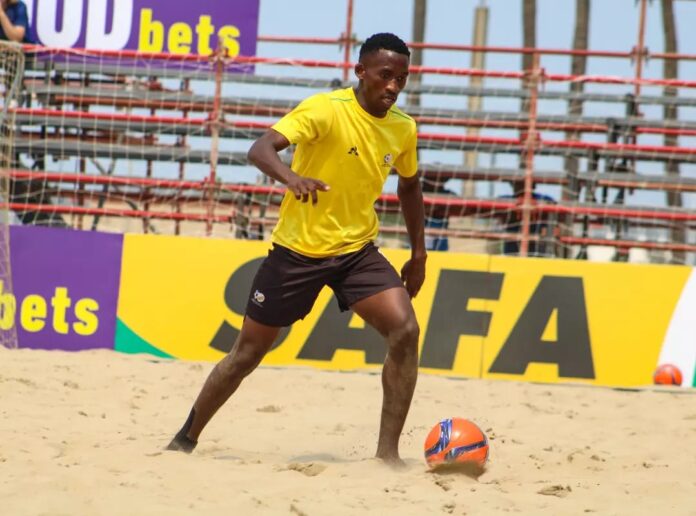 bongile Gcuda from Bizana is a professional beach soccer player who plays as a striker for Mbumbulu Beach soccer team in KwaZulu Natal, Durban.