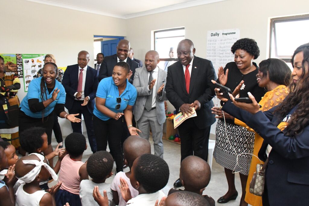 President Cyril Ramaphosa opens an early childhood development centre in Qungebe, Bizana