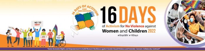 The start of 16 days of activism against abuse on women and children