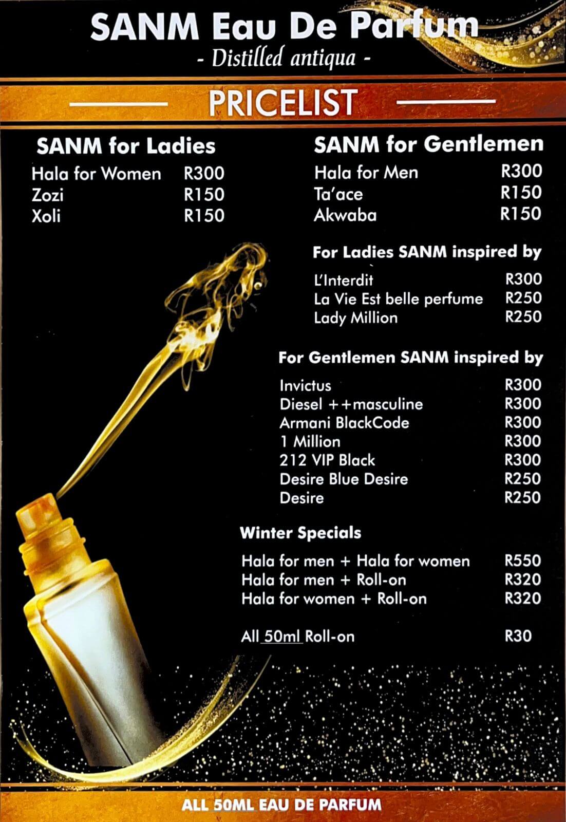 Young entrepreneur makes his own line of SANM perfumes for men and women 
