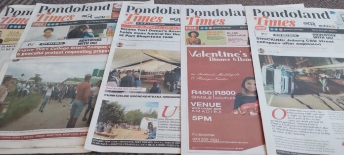 Pondoland Times is a Local community newspaper in the Eastern Cape under Winnie Madikizela Mandela and OR Tambo District municipality and OR Tambo district municipality