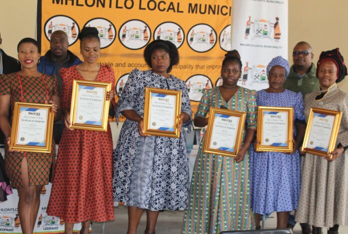 Empowering Communities: Mhlontlo Local Municipality's Awards Certificates for Sewing Training.