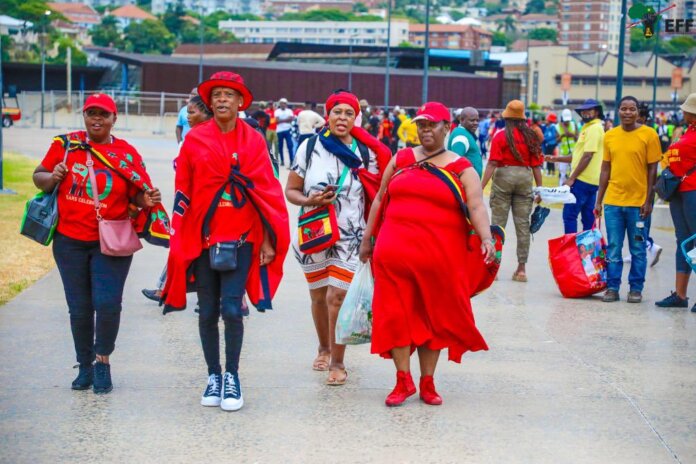 The People of KwaZulu-Natal making their way to Moses Mabhida Stadium ahead of the #EFFManifestoLaunch