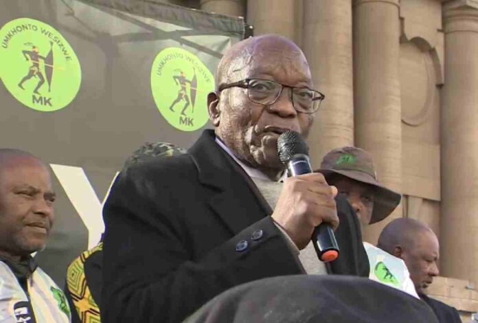 WATCH: Zuma Rallies MK Party Supporters Outside Electoral Court