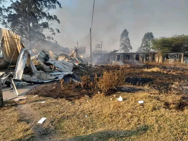 Chaos erupted as a raging fire swept through Holycross Hospital, leaving staff members homeless and destroyed a closed post office, sparking questions about the mysterious inferno’s origin in the velds.