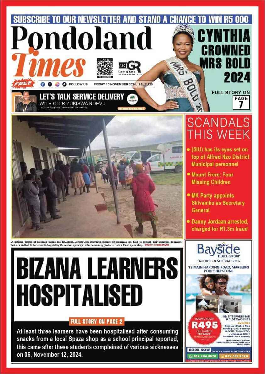 An award-winning community newspaper with youth-centric content. The newspaper is distributed online & in Alfred Nzo & OR Tambo District Municipality.