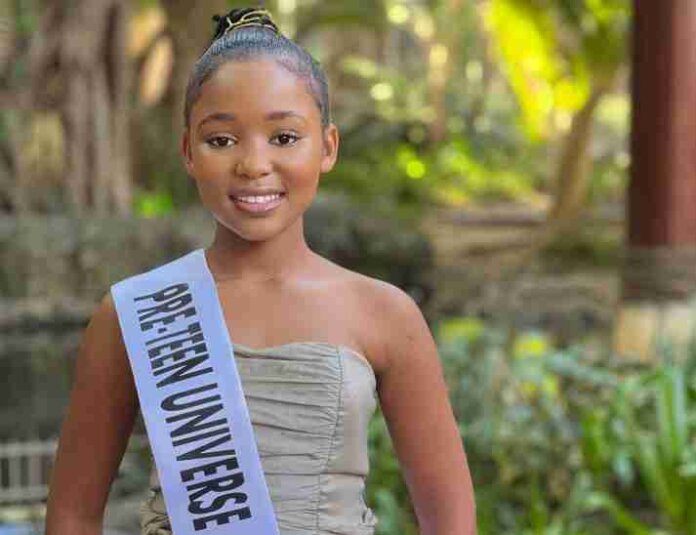 Magugu Zwezwe, winner of Miss Charity Award and 2nd Princess of Miss Pre Teen Universe South Africa