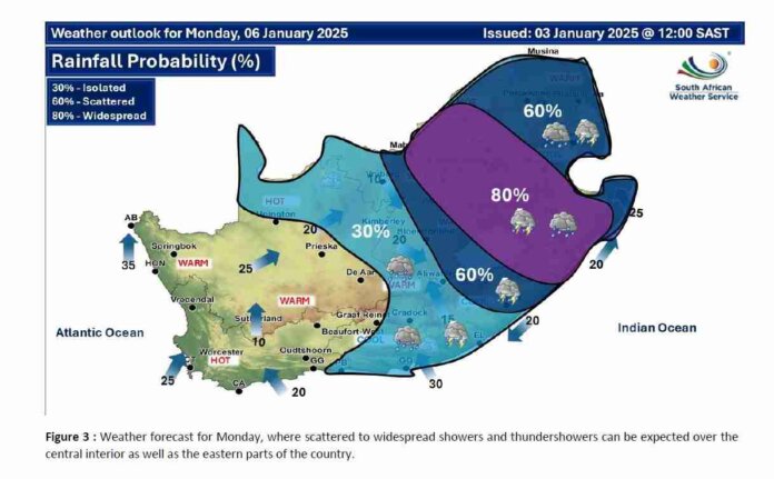 Severe Weather Alert: Heavy Rain Expected Across Central and Eastern South Africa