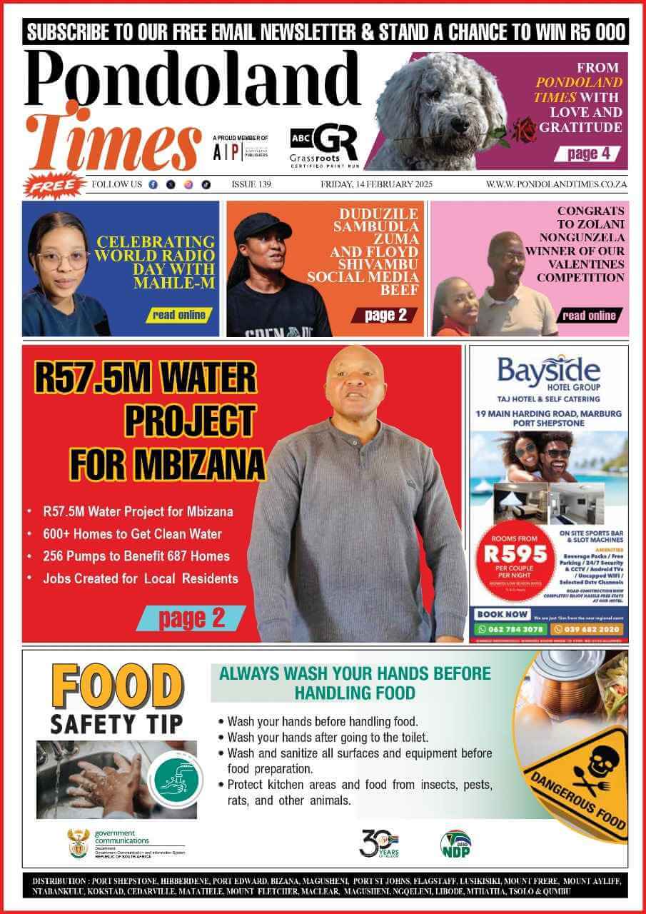 Access Pondoland Times' e-edition for free! Download now and stay informed about local news, events, and more, regardless of your location. - CLICK HERE TO DOWNLOAD 