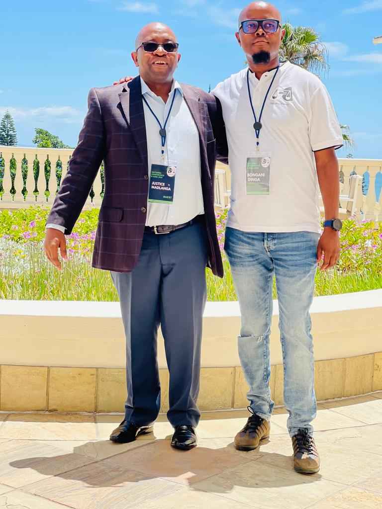 "Retiring Deputy Chief Justice Mbuyiseli Madlanga (left) pictured with Bongani Dinga during a recent judicial event. President Cyril Ramaphosa has appointed Justice Dunstan Mlambo as the new Deputy Chief Justice of South Africa, effective 1 August 2025, following Justice Madlanga’s retirement."
