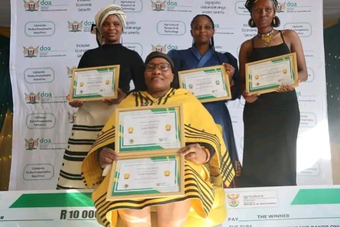 Zanele Matikinca from Mthatha won overall at a local agricultural awards event after taking first place in the best commercial farming category.