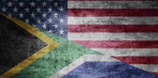 South Africa Races to Avert US Tariffs as Trump Signs Trade Order South Africa and US flags symbolising escalating trade tensions over 30% import tariffs on citrus, wine, and auto exports in 2025