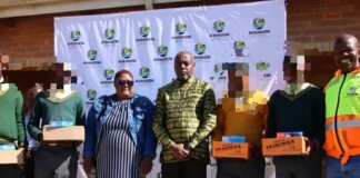 Nyandeni municipality supports learners shoes hygiene packs