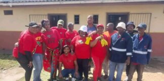 Economic Freedom Fighters Cleans Lamani Primary Toilets on Red Friday Economic Freedom FIghters cleans Lamani Primary toilets on red friday