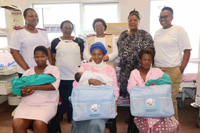 Christmas Babies Receive Gifts At Mthatha And Tsolo Hospitals Municipality representatives handing over gifts to new mothers