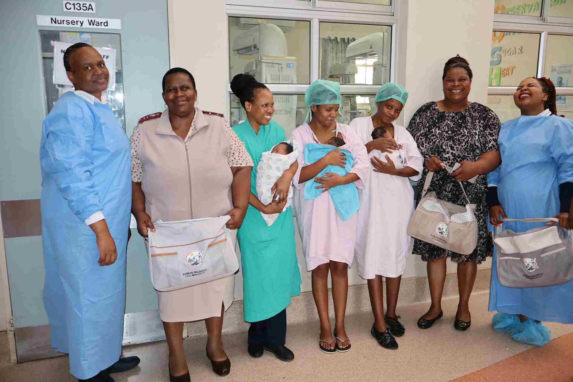 Christmas Babies Receive Gifts At Mthatha And Tsolo Hospitals Municipality representatives handing over gifts to new mothers