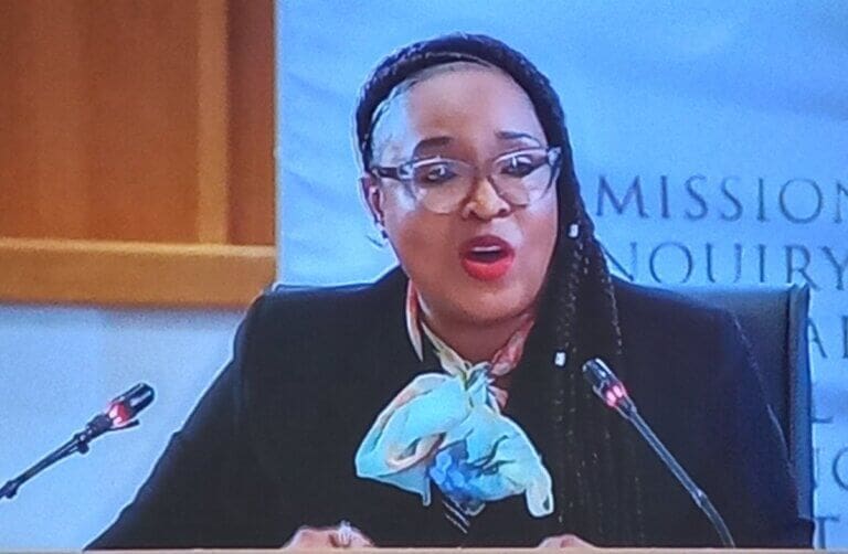 Lt Gen Hilda Khosi Senthumule testifies before the Madlanga Commission investigating alleged corruption within the South African Police Service.