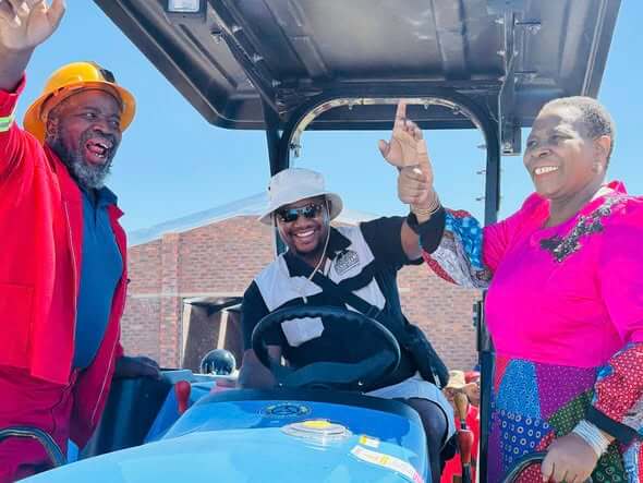 MEC Nonceba Kontsiwe officially handovers a brand new tractor to Former Mineworker Mr Mncedisi Ngcephe of Makarabha mixed farming (4)