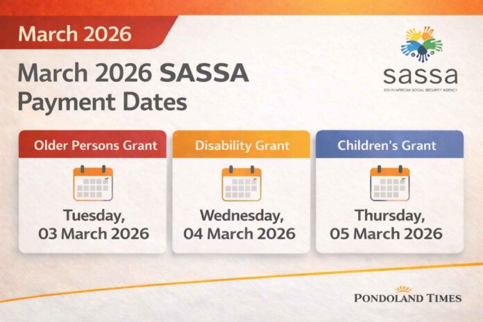 SASSA March 2026 Grant Payment Dates Confirmed SASSA March 2026 grant payment dates confirmed